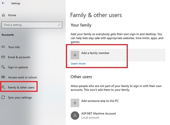 Cómo configurar las funciones de seguridad infantil de Microsoft en la familia Windows 10