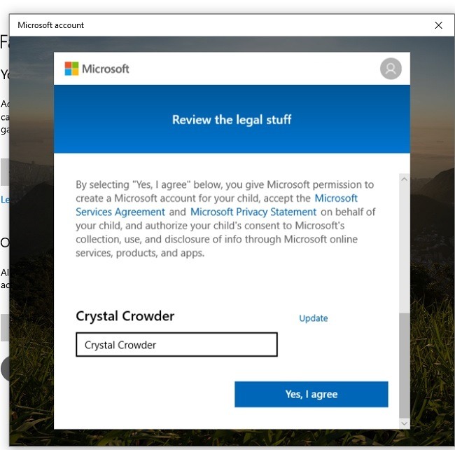 Cómo configurar las funciones de seguridad infantil de Microsoft en el acuerdo de Windows 10