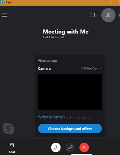 Reunión de Skype Meet Now iniciada