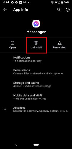 Detener la desinstalación de notificaciones de aplicaciones de aplicaciones de Android