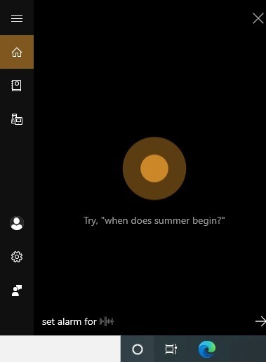 Instrucciones de alarma de Cortana, temporizadores de alarmas de Windows10