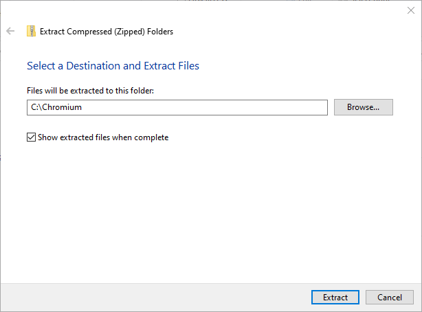 Instalar Chromium Windows 10 Extract