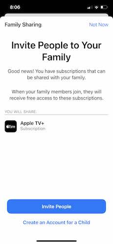 Configurar Apple Family Sharing Invite Iphone