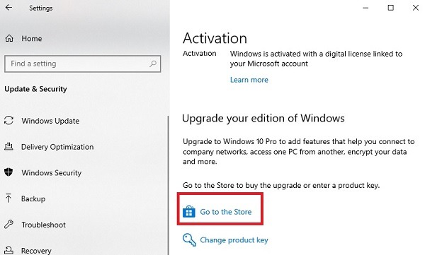 Cambiar de Windows 10 S a Windows 10 Home Upgrade