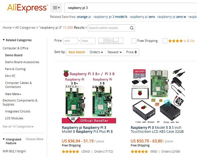 Resultados de búsqueda de Aliexpress Placas de Raspberry Pi