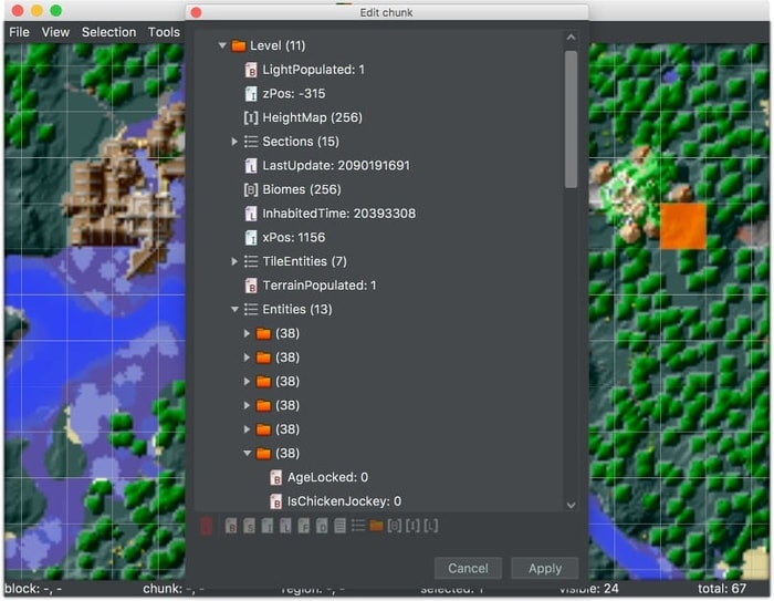 Selector de Linux Minecraft Editor Mca