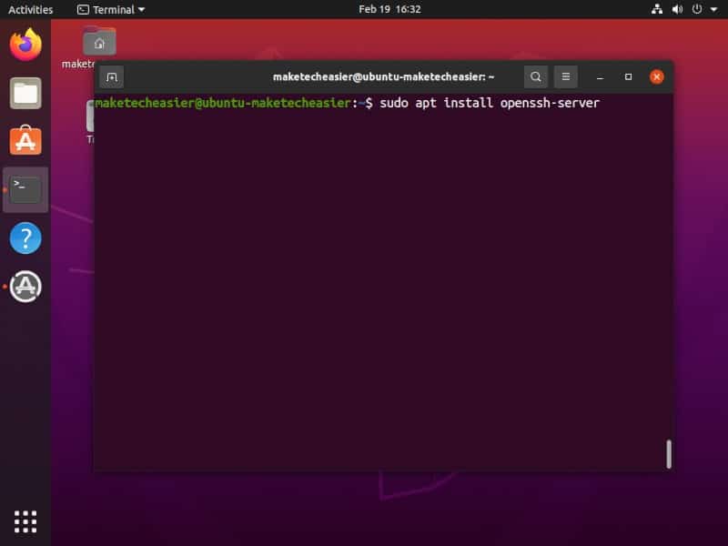 Ssh en la instalación de Ubuntu