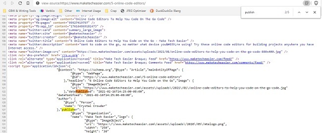 Cómo averiguar cuándo se publicó el código de una página web