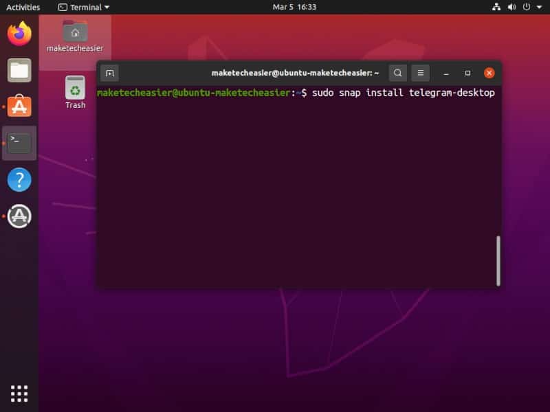 Telegram Linux Ubuntu Snap