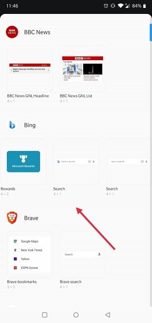 Cómo cambiar el motor de búsqueda predeterminado Android Seleccione la pantalla de inicio del nuevo widget de búsqueda