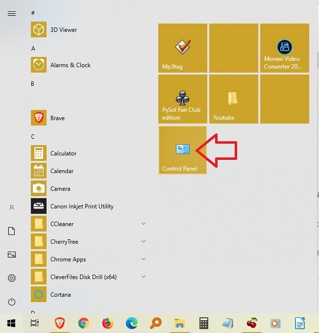 Formas de abrir el Panel de control en Windows 10 Iniciar anclado