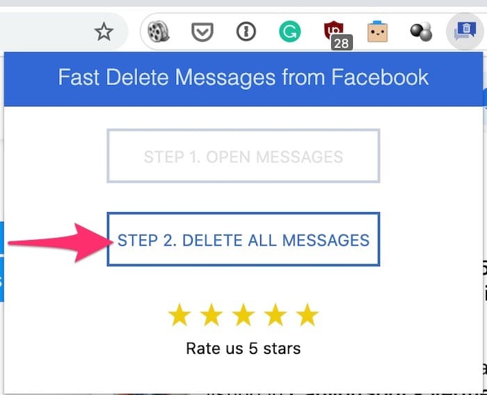 Eliminación masiva de mensajes de Facebook Eliminar