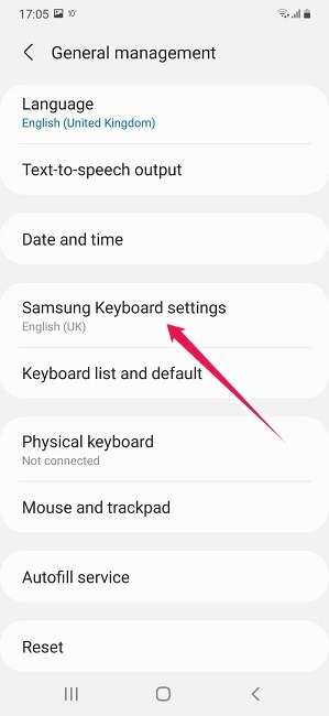 Cómo desactivar la corrección automática de la configuración del teclado Samsung de Android