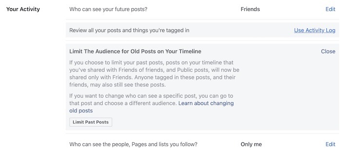 Hacer que la línea de tiempo del límite sea privado del perfil de Facebook