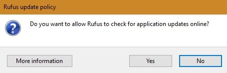 Alerta de actualizaciones de Rufus