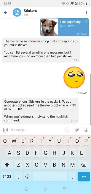 Cómo crear pegatinas Telegram Publica una nueva pegatina
