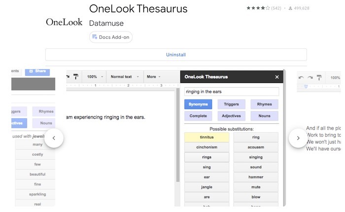 Cómo utilizar Onelook Google Docs