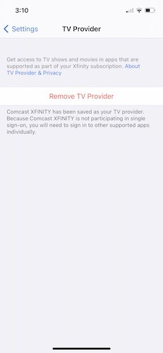 Agregar proveedor de Apple Tv Eliminar proveedor