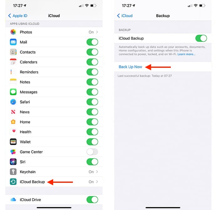 Restablecimiento de fábrica Iphone Icloud Backup en iOS