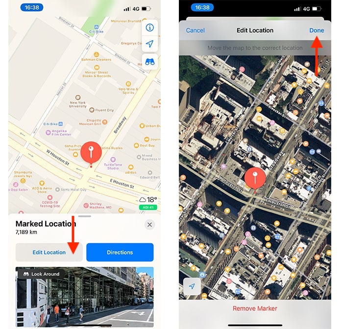 Drop Pin Apple Maps Elegir una ubicación precisa