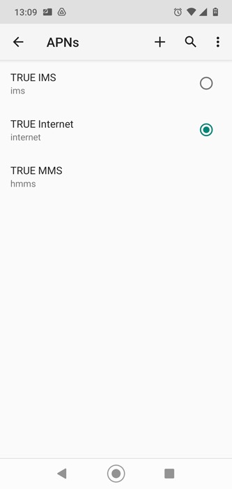 Los datos móviles no funcionan Lista de aplicaciones de Android
