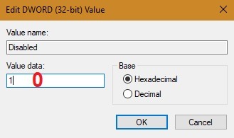 Configuración de Admin Regedit Windows Defender Editar valor de Dword