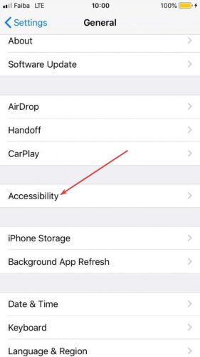 Bloquear aplicaciones Configuración de iPhone Accesibilidad general