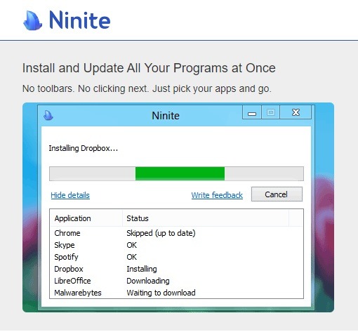 Sitios de descarga segura Ninite