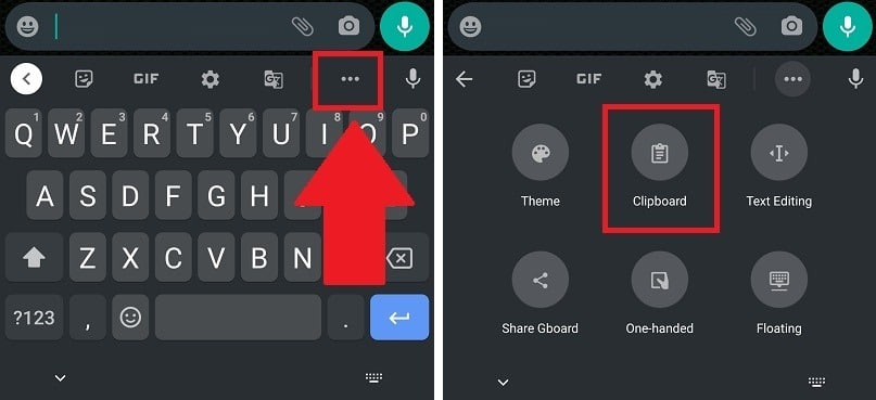 Capturas de pantalla de Android Gboard Clipboard