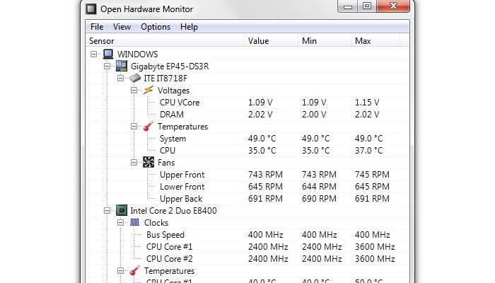 Monitor de hardware abierto para PC