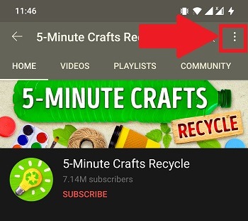 Icono de menú Youtube