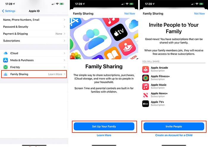 Comparte los pasos de Apple Music para compartir en familia en el iPhone