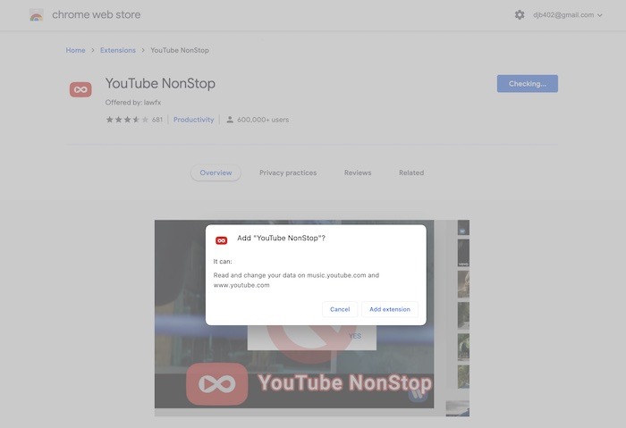 Deshabilitar el video de Youtube en pausa Agregar extensión