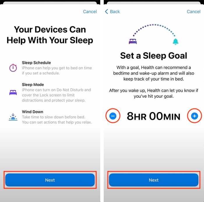 Seguimiento del sueño del Apple Watch Establecimiento del objetivo de sueño