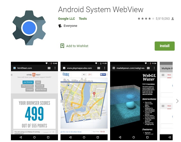 ¿Qué es Webview del sistema Android y si debe desinstalarlo? Play Store