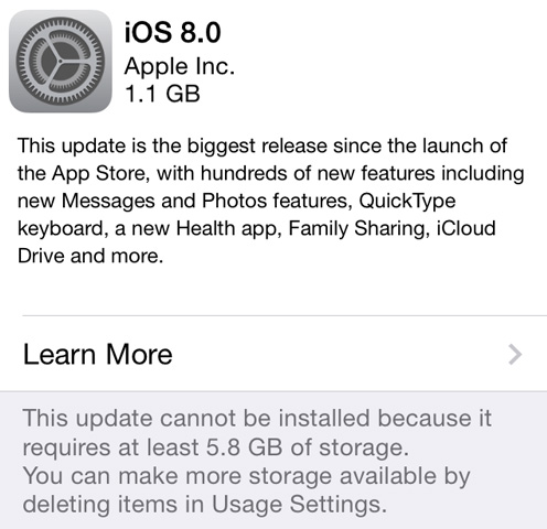 iOS8 Actualizar-eliminar archivos