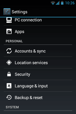Seguridad de la configuración de Android