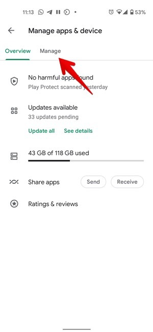 Google Play Store Administrar aplicaciones