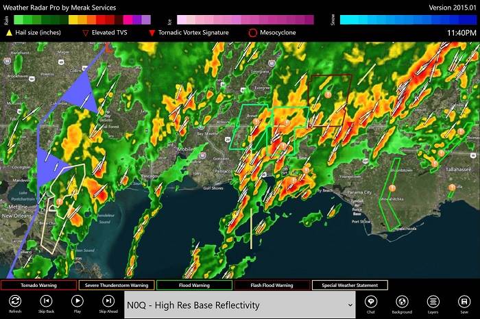 Imagen de la pantalla de inicio de Weather Radar Pro