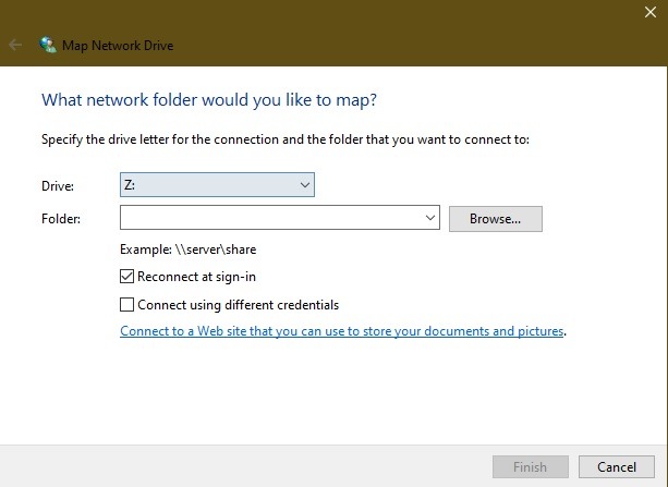 Cómo mapear una unidad Webdav en opciones de red de mapas de Windows 10