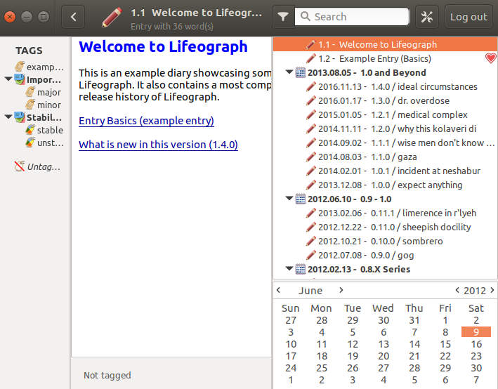 Lifeograph Journal Linux