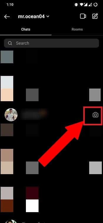 Enviar icono de Instagram de foto que desaparece