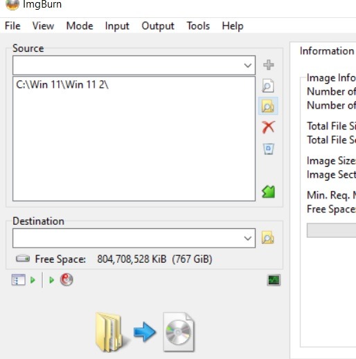 Instalación filtrada de Windows11 Imgburn Source