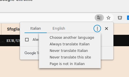 Traducción de escritorio de Chrome Elija otro idioma
