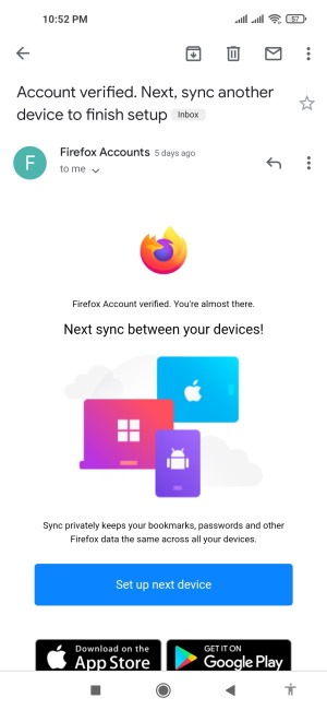 Cómo sincronizar Firefox Configurar el siguiente dispositivo