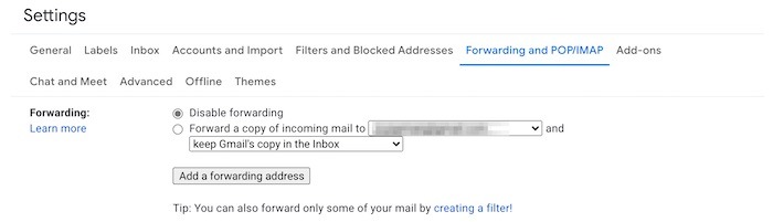 Reenvío de consejos de seguridad de la cuenta de Gmail