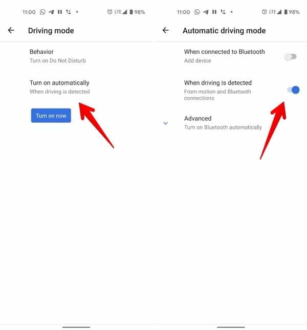 Desactivar el modo de conducción de Android No molestar