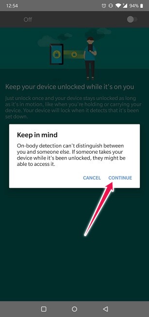 Cómo configurar Smart Lock para la detección de cuerpos de advertencia de Android