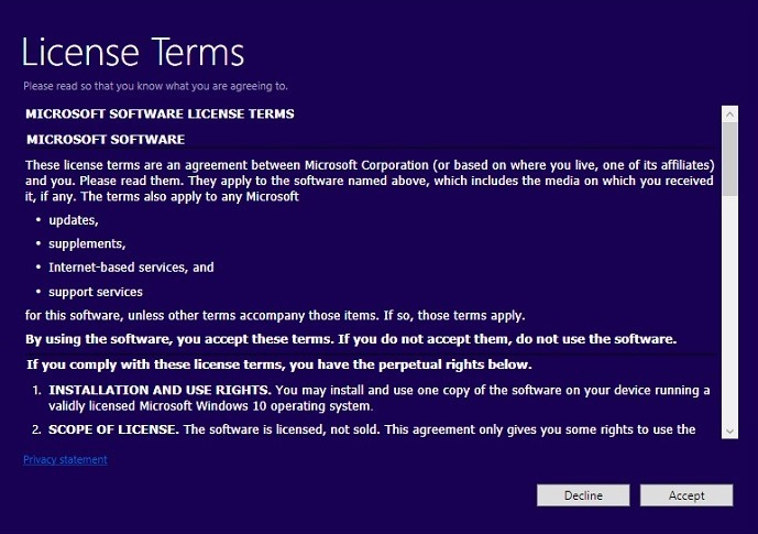 Licencia de instalación limpia de Windows10 antes de la instalación