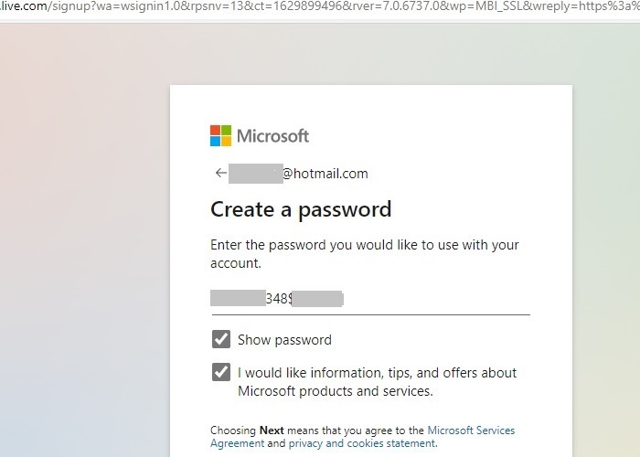 Hotmail Cambiar el nombre de Outlook Ingrese la contraseña